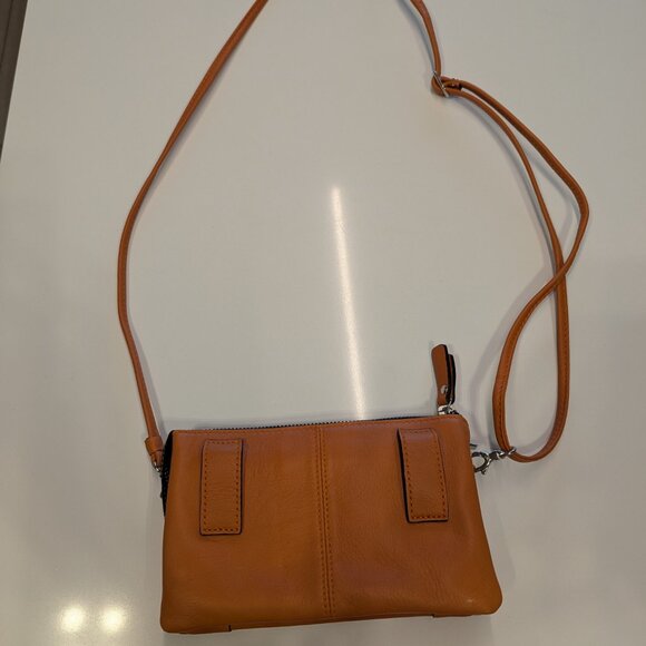 Orange Leather Crossbody Purse by "The Trend" - Picture 4 of 8